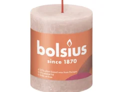 Bolsius Rustik-Kerze Shine 80/68 mm Nebliges Rosa