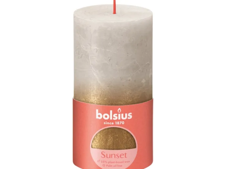 Bolsius Rustik-Kerze Sunset 130/68 mm Sand
