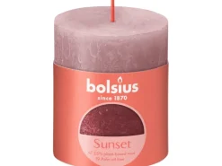 Bolsius Rustik-Kerze Sunset 80/68 mm Eschenrose-Rot* Kerzen