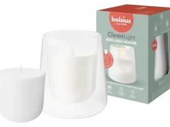 Bolsius Starterkit Cleanlight mit Nachfüller ohne Duft Weiß* Kerzen Gestalten