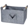 Boltze Aufbewahrungskorb Karly Groß 32 cm x 35 cm x 50 cm Grau* Dekorative Figuren