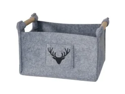 Boltze Aufbewahrungskorb Karly Mittel 30 cm x 31 cm x 43 cm Grau* Dekorative Figuren