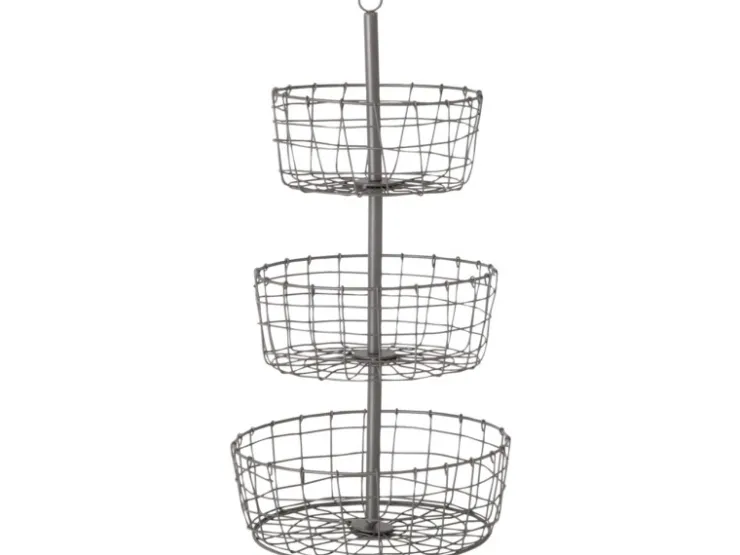 Boltze Deko-Etagere Visby 62 cm x ø 33 cm Grau