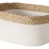 Boltze Deko-Korb Ioana 13 cm x 13 cm x 19 cm Weiß