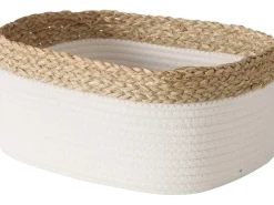 Boltze Deko-Korb Ioana 13 cm x 13 cm x 19 cm Weiß