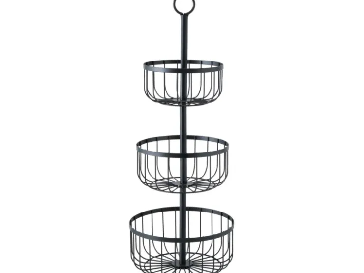 Boltze Etagere Cobo Deko Home Collections Ø 23 cm x 60 cm Schwarz