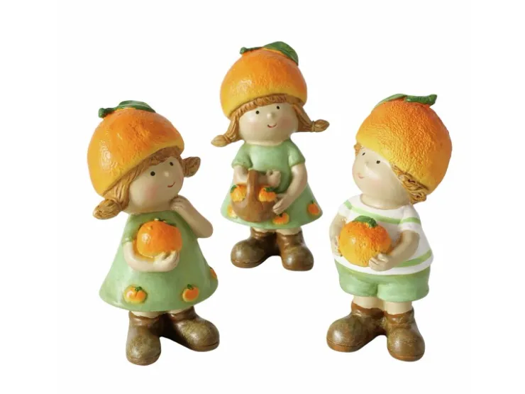 Boltze Figur Fruits 3-fach Sortiert 18 cm x 8 cm x 7,5 cm Orange