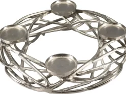 Boltze Home Kerzenleuchter Ringval Silber* Kerzenhalter