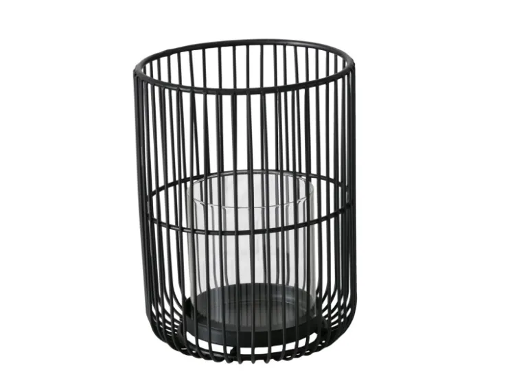 Boltze Home Windlicht Cindy Groß Ø 15 cm x 20 cm Schwarz