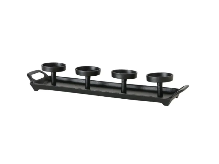 Boltze Kerzenleuchter Aigna Rechteck 50 cm x 13 cm x 8 cm Schwarz