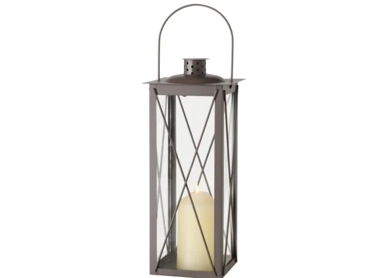 Boltze Laterne Farol Mittel 35 cm x 14 cm x 14 cm Braun* Laternen