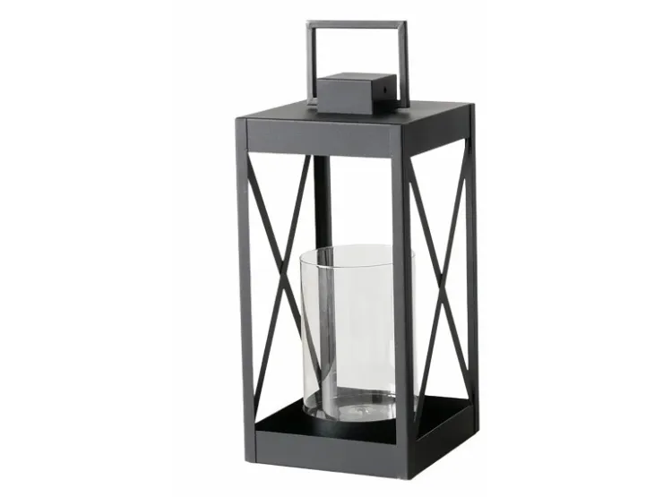 Boltze Laterne Xenia Klein Rechteck 21 cm x 21,5 cm x 45 cm Schwarz* Laternen
