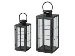 Boltze Laternen-Set Esbjerg 2 -teilig 40 cm x 17,2 cm x 17,2 cm Schwarz