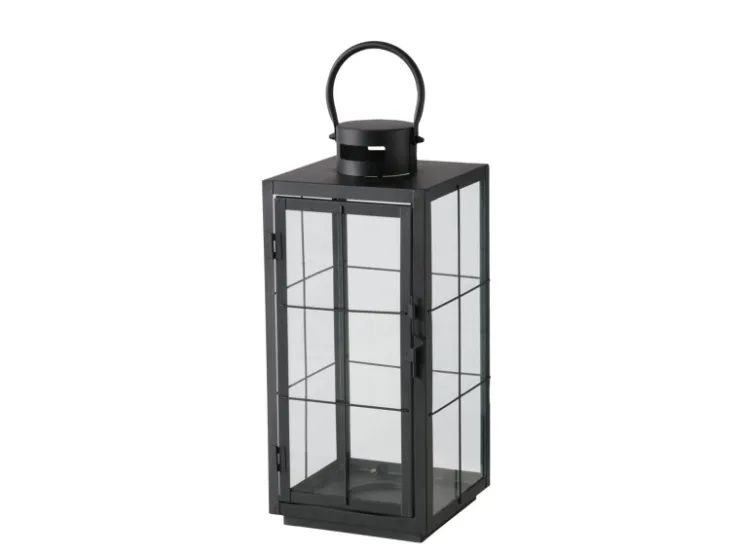 Boltze Laternen-Set Esbjerg 2 -teilig 40 cm x 17,2 cm x 17,2 cm Schwarz