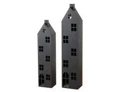 Boltze Laterne-Set Alba 120 cm - 150 cm Schwarz 2-teilig* Laternen