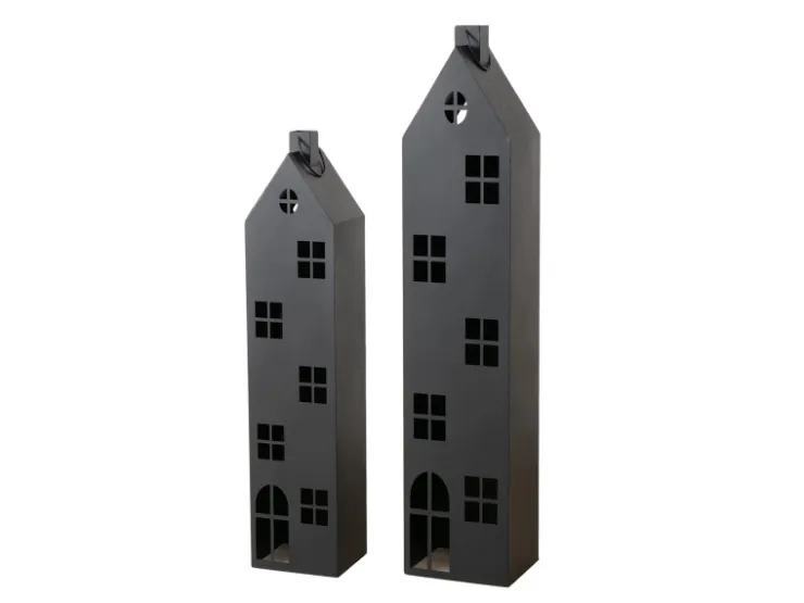 Boltze Laterne-Set Alba 120 cm - 150 cm Schwarz 2-teilig* Laternen