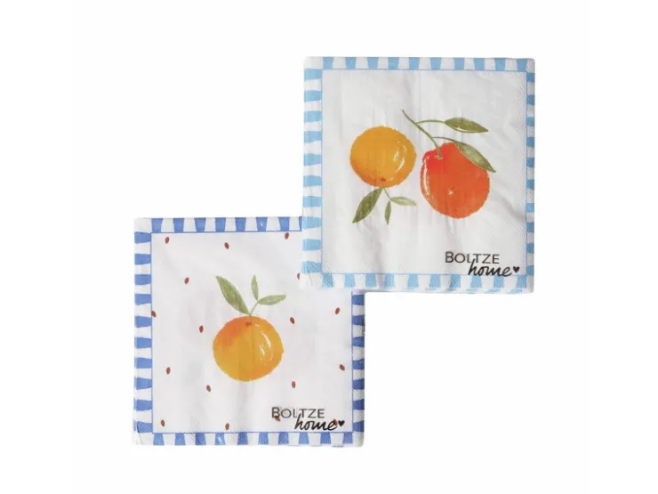 Boltze Servietten Fruits 2-fach Sortiert 3 cm x 165 cm x 165 cm Weiß-Blau* Papier Servietten