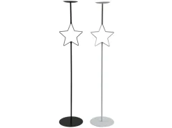 Boltze Stern-Kerzenleuchter Guila Groß 20 cm x 20 cm x 99,5 cm Schwarz