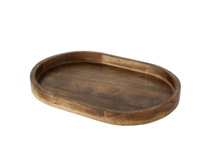 Boltze Tablett Ovolio Groß 23 cm x 35 cm Dunkelbraun