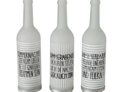 Boltze Teelichthalter Flasche 3-fach sortiert