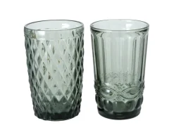 Boltze Trinkglas Aurora 2-fach Sortiert 13 cm x 8 cm x 13 cm Schwarz