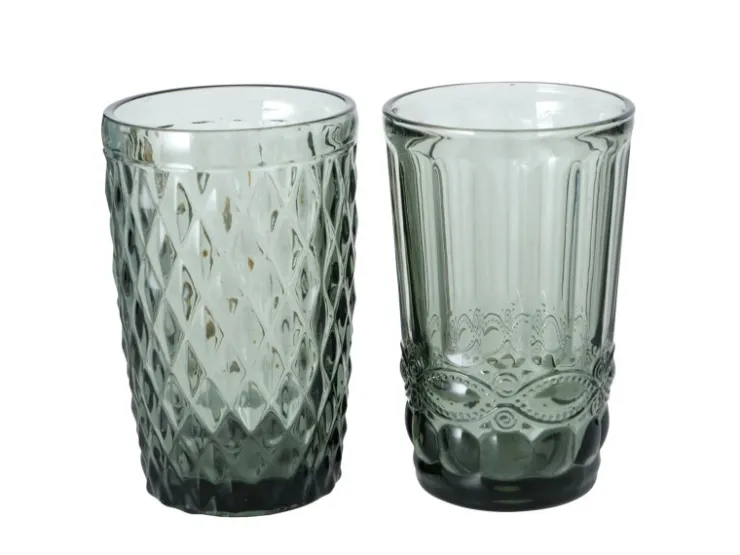 Boltze Trinkglas Aurora 2-fach Sortiert 13 cm x 8 cm x 13 cm Schwarz