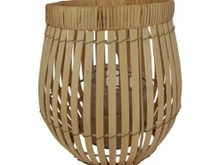 Boltze Windlicht Bambus 22 cm x Ø 21 cm Natur
