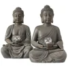 Boltze Windlicht Buddha 2-fach Sortiert 61 cm Braun