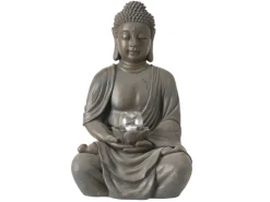 Boltze Windlicht Buddha 2-fach Sortiert 61 cm Braun