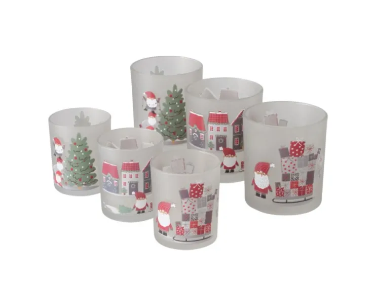 Boltze Windlicht Monti 2-er Set Ø 7 cm x 8,3 cm Mehrfarbig 3-fach sortiert