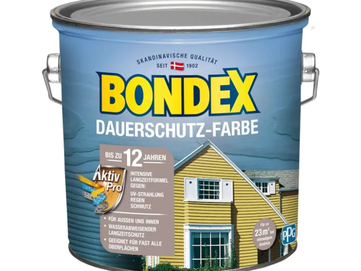 BONDEX Dauerschutz-Farbe -Schokobraun seidenglänzend 2,5 l* Holzfarben