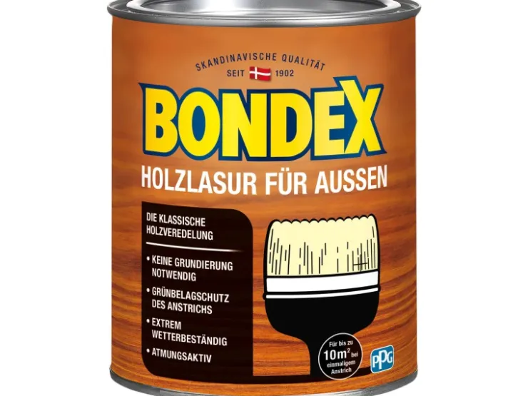 BONDEX Holzlasur für Außen Farblos seidenglänzend 750 ml