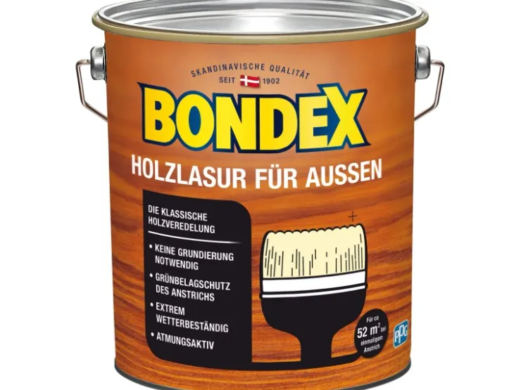 BONDEX Holzlasur für Außen seidenglänzend 4 l* Holzfarben
