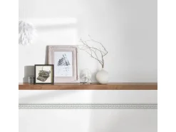Bricoflor antik Tapetenbordüre Selbstklebend Silber Tapeten Bordüre Im Griechischen Stil Vlies Tapetenborte Ideal für Badezimmer und Küche* Bordüren