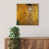 Bricoflor Art Déco Leinwand Bild Jugendstil Bild In Gold Ideal Für Schlafzimmer Und Wohnzimmer Kunstdruck Leinwandbild Mit Frau Im Art Nouveau Design