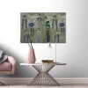 Bricoflor Asien Bild Auf Leinwand Grünes Wandbild Im Japan Stil Mit Kirschblüten Und Kimono Japanisches Leinwandbild Auf Keilrahmen Für Schlafzimmer