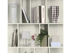 Bricoflor ausgefallene Tapete mit Bücherregal Muster 3D Tapete Ideal für Wohnzimmer und Büro Weiße Vliestapete mit Regel Design