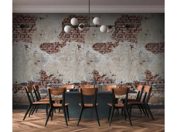 Bricoflor Backstein Tapete Alte Mauer Braun Grau Für Küche Und Wohnzimmer Vlies Steintapete In 3D Optik Fototapete Mit Mauer Motiv* Fototapeten