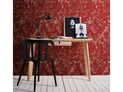 Bricoflor Barock Tapete in Rot und Gold Vintage Tapete mit Elegantem Ornament Neobarock Vliestapete Ideal für Schlafzimmer und Bars* Fototapeten