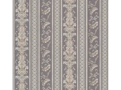 Bricoflor Barock Vliestapete mit Vinyl Abwaschbare Tapete mit Ornamenten Streifen in Silber Grau Elegante Vlies Barocktapete Gestreift für Esszimmer* Tapetenmuster