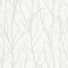 Bricoflor Baum Tapete überstreichbar Äste Vliestapete in Weiß Grau für Wohnzimmer und Schlafzimmer Vlies Waldtapete mit Vinyl Ideal Zum überstreichen* Überstreichbare Tapeten