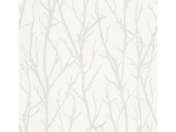 Bricoflor Baum Tapete überstreichbar Äste Vliestapete in Weiß Grau für Wohnzimmer und Schlafzimmer Vlies Waldtapete mit Vinyl Ideal Zum überstreichen* Überstreichbare Tapeten