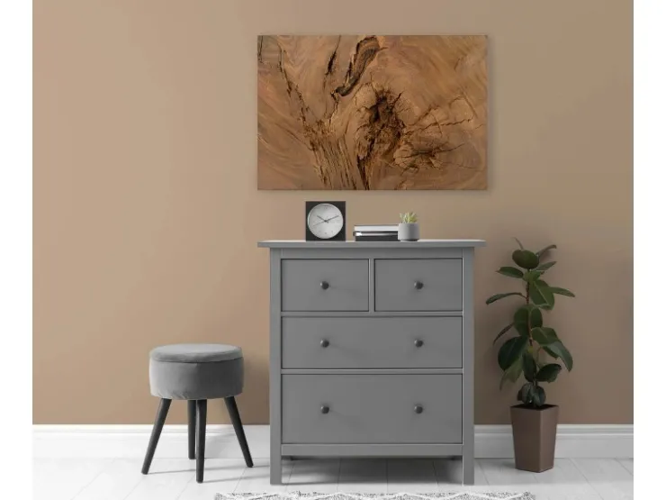 Bricoflor Baumstamm Bild Mit 3D Effekt Leinwandbild Mit Baum Motiv In 120 X 80 Cm Deko Wandbild Braun Ideal Für Wohnzimmer* Wanddekoration