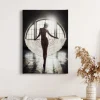 Bricoflor Bild Mit Frau In Schwarz Weiß Nostalgie Wandbild Mit Ballerina Für Schlafzimmer Und Wohnzimmer Leinwand Bild Mit Ballett Tänzerin* Wanddekoration