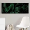 Bricoflor Bild Mit Grünen Blättern Auf Leinwand Dschungel Wandbild Mit Palmenblättern In Dunkelgrün Exostisches Leinwandbild Für Schlaf Und Wohnzimmer* Wanddekoration