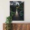 Bricoflor Bild Mit Hängebrücke Dschungel Leinwand Bild In Dunkelgrün Für Flur Und Schlafzimmer Regenwald Wandbild Im Hochformat* Wanddekoration