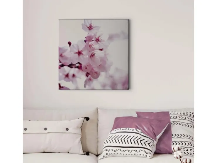 Bricoflor Bild Mit Kirschblüte Blumen Leinwandbild Ideal Für Mädchenzimmer Und Schlafzimmer Romantisches Wandbild Mit Japanischer Kirschblüte* Wanddekoration