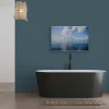 Bricoflor Blaues Wandbild Mit Meer Leinwandbild Maritim Für Schlafzimmer Und Badezimmer Leinwand In 90 X 60 Cm Mit Sonne Wasser