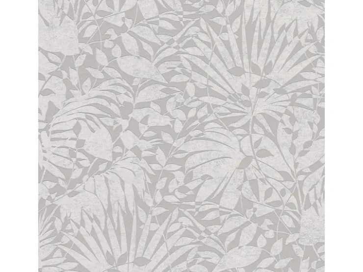 Bricoflor Blätter Tapete in Grau Silber Vlies Mustertapete für Schlafzimmer und Küche Metallic Vliestapete mit Palmenblättern