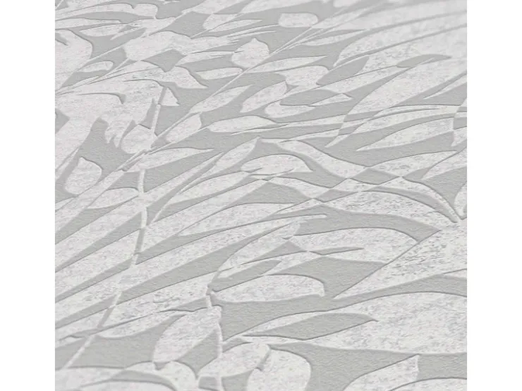 Bricoflor Blätter Tapete in Grau Silber Vlies Mustertapete für Schlafzimmer und Küche Metallic Vliestapete mit Palmenblättern